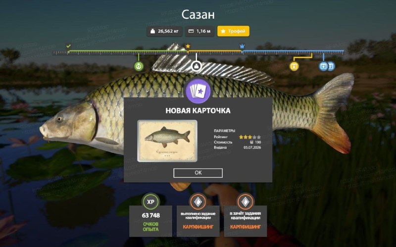 Улов (Буффало большеротый, Сазан) на трофей в RF4